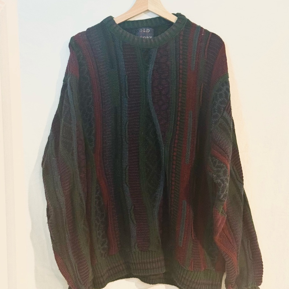 Old Glory Men's Multicolor Crewneck Sweater Coogi Style